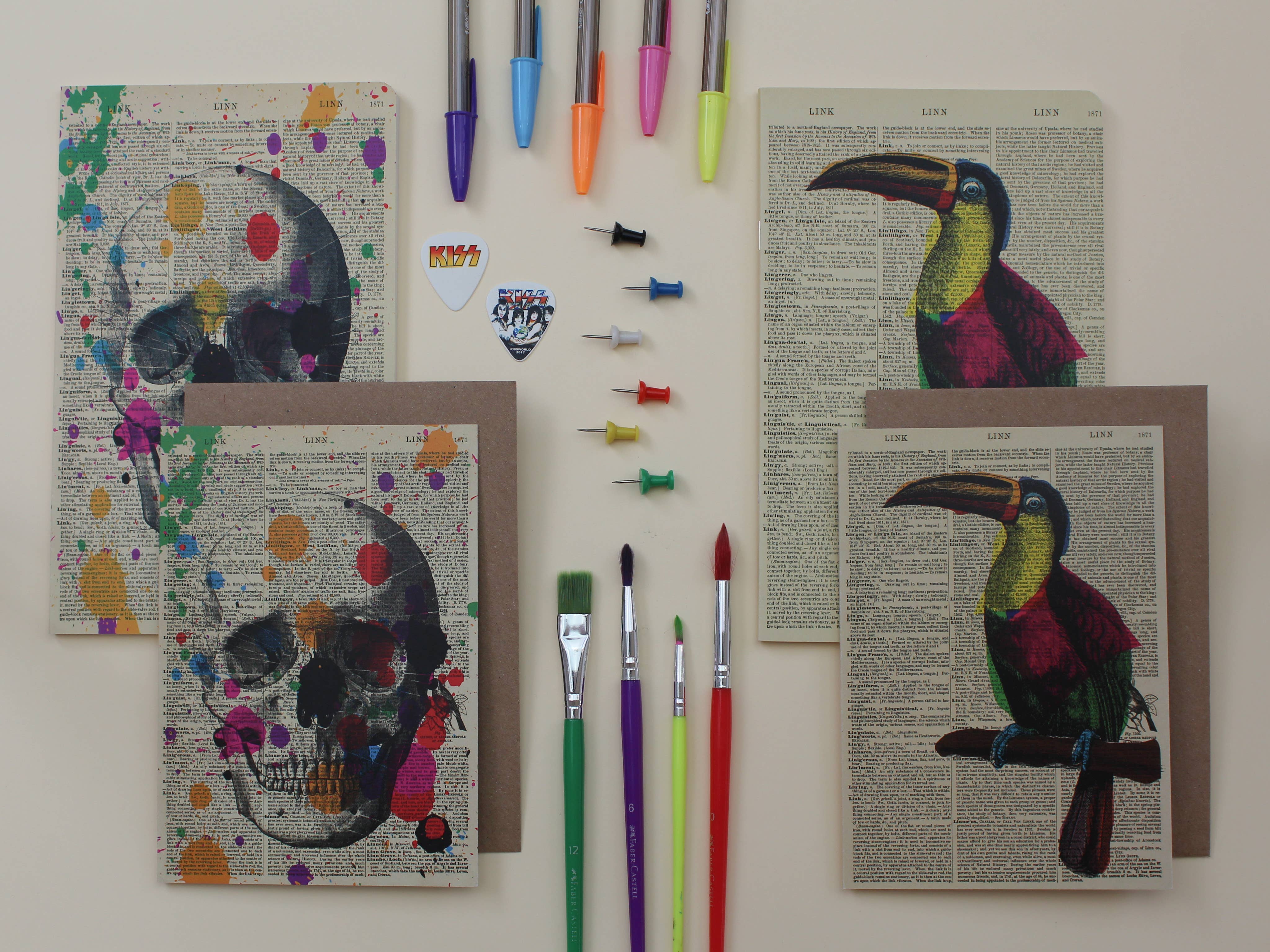 We Act Company - Venta al por mayor Tarjetas de felicitación - Tarjeta artística del diccionario de calavera WAC205122