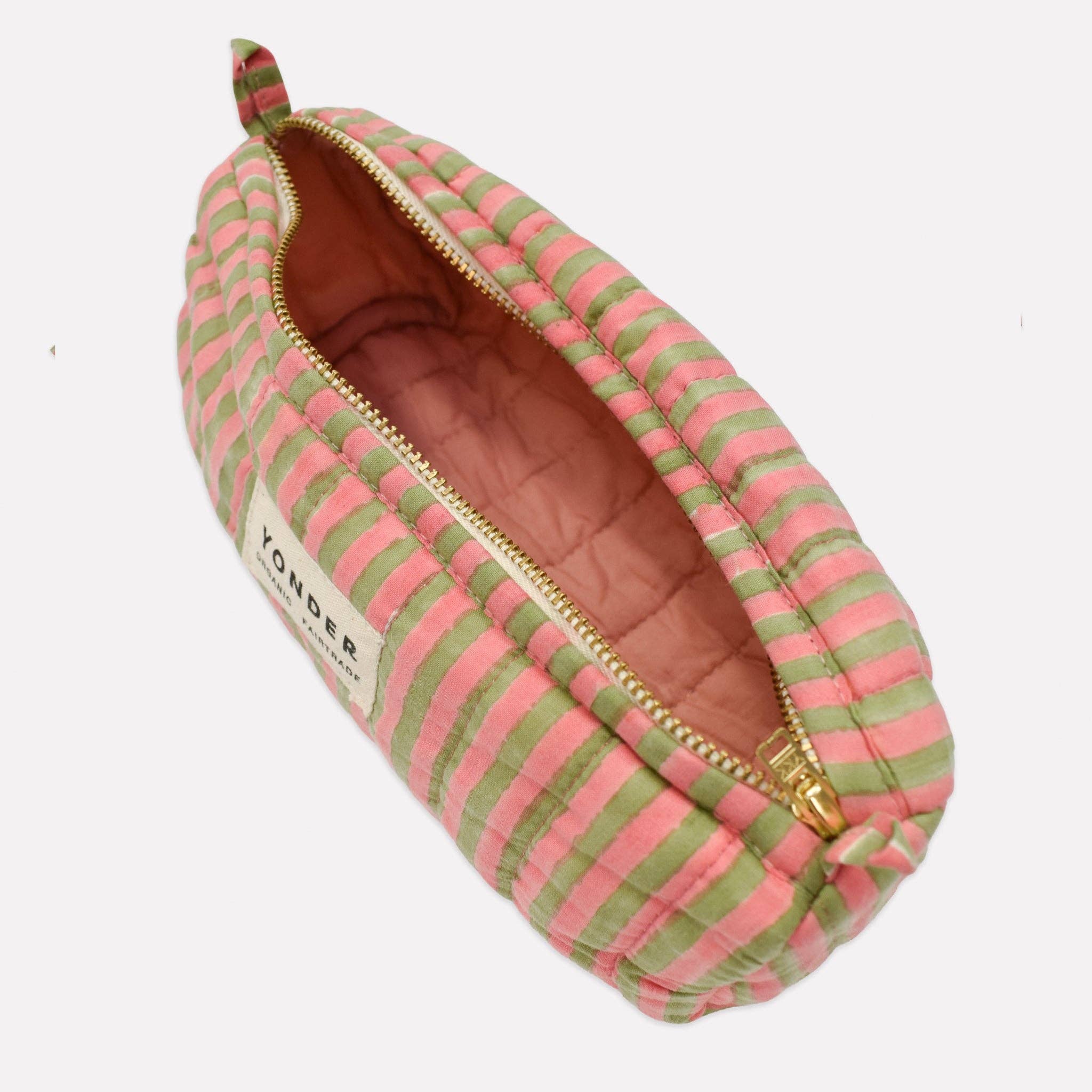 YONDER. – wholesale Make-up/cosmetic bag – Quilted Barrel Case | Candy Stripe | Sugarsnap6