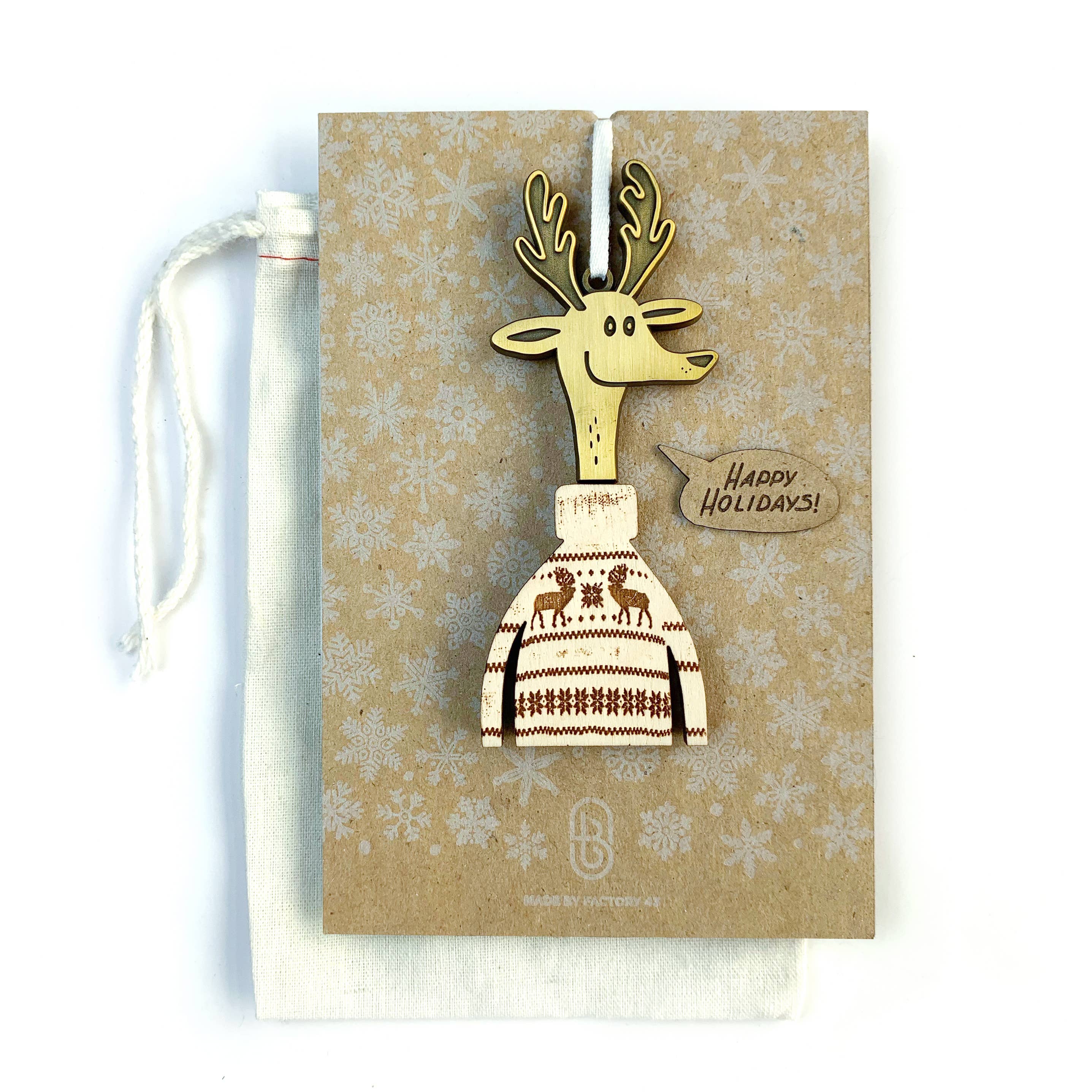 Factory 43 - Wholesale Ornament - Ornament - Reindeer Sweater3