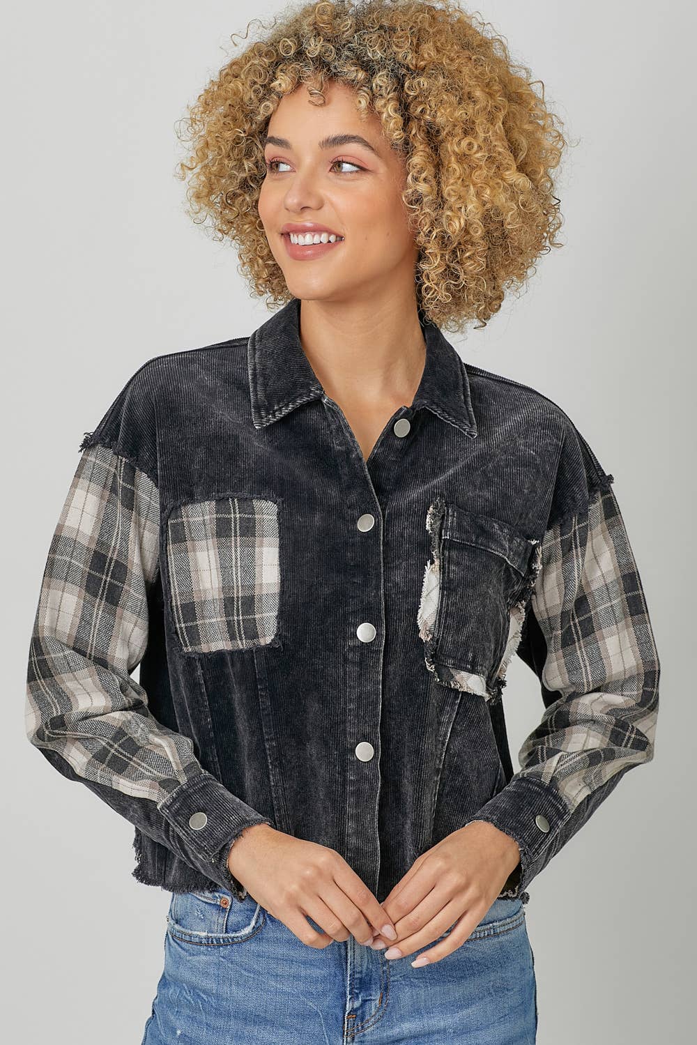 Mystree - Venta al por mayor Chaqueta - Mujer - Chaqueta de pana a cuadros 60304 8