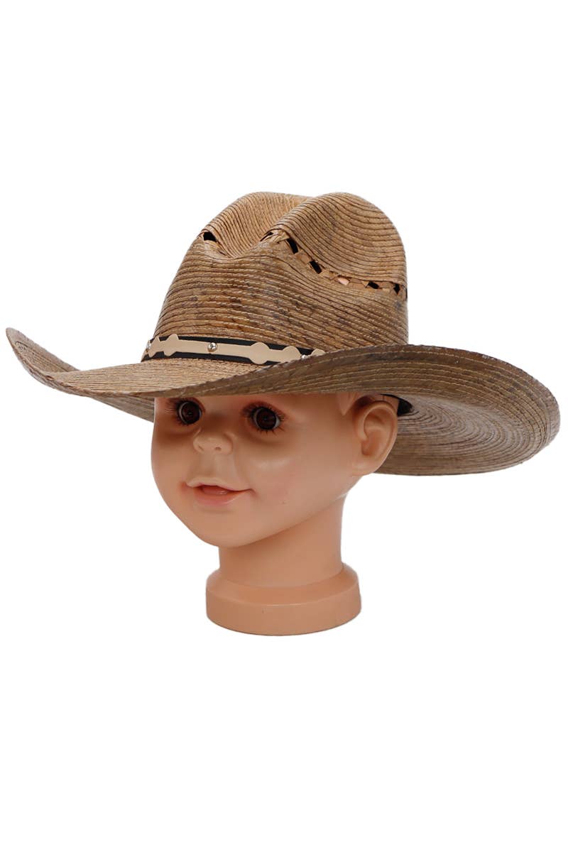 Wholesale Kids Vented Gus Crown Palm Straw Cowboy Hat for your