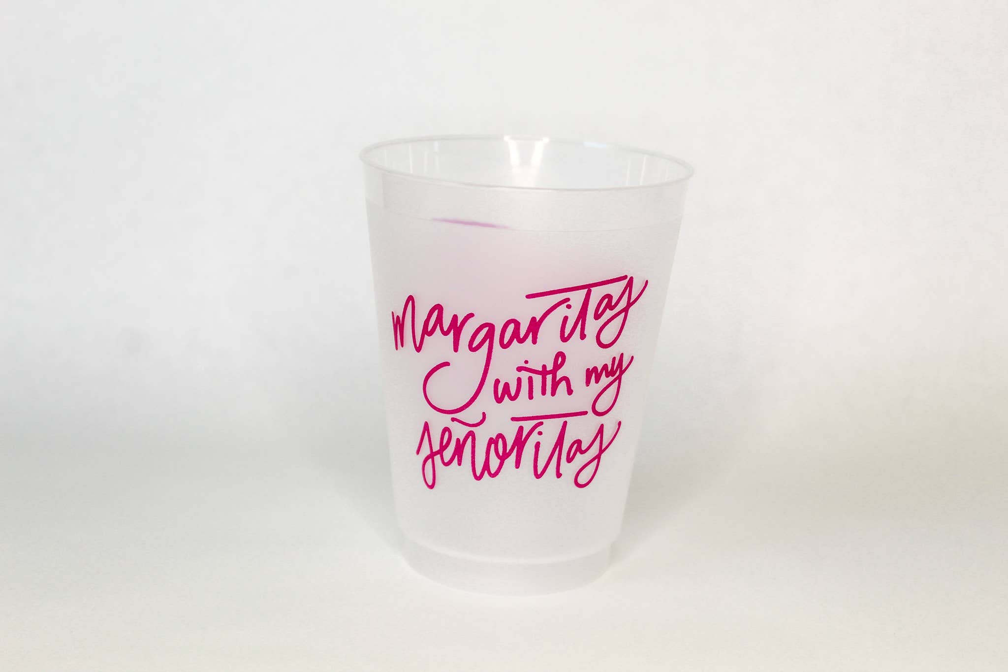 Birdie Mae Designs - Wholesale Disposable Cup - Margaritas with my Señoritas | Frosted Acrylic 16oz Set of 81