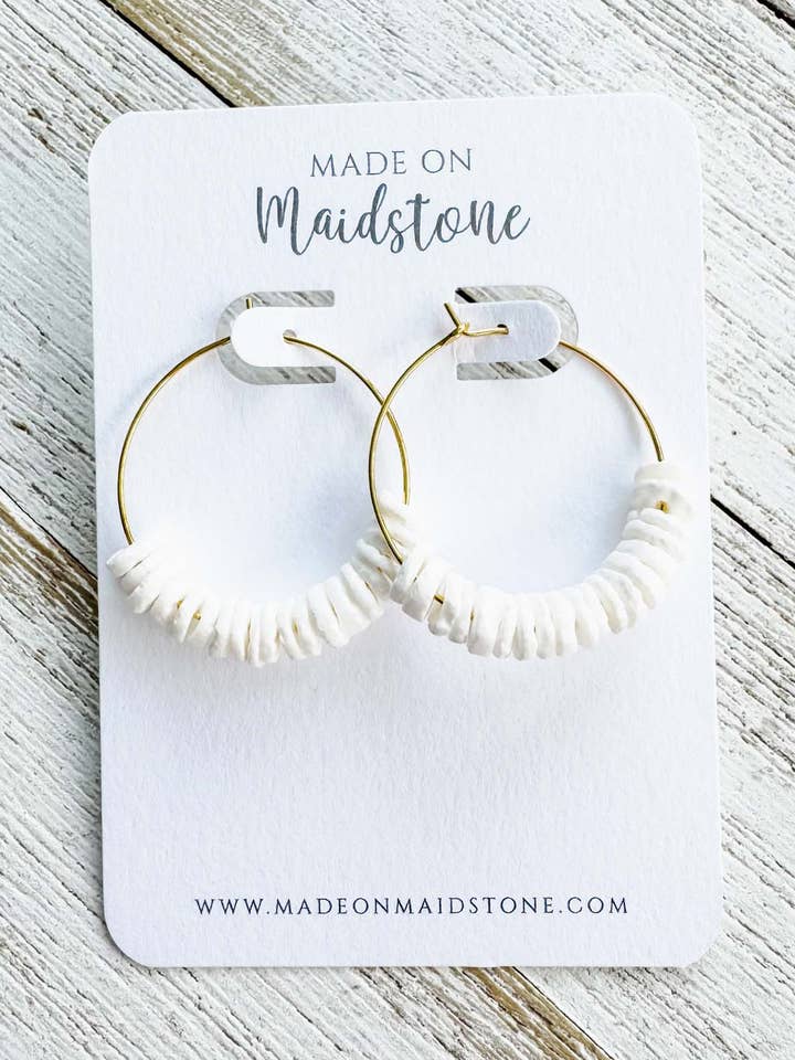 Sun & Shell Hoops for wholesale by Made on Maidstone