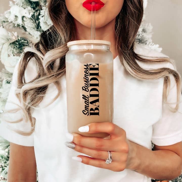 Badd Boss - Wholesale Drinking glass/cup - Small Business Baddie Glass Tumbler