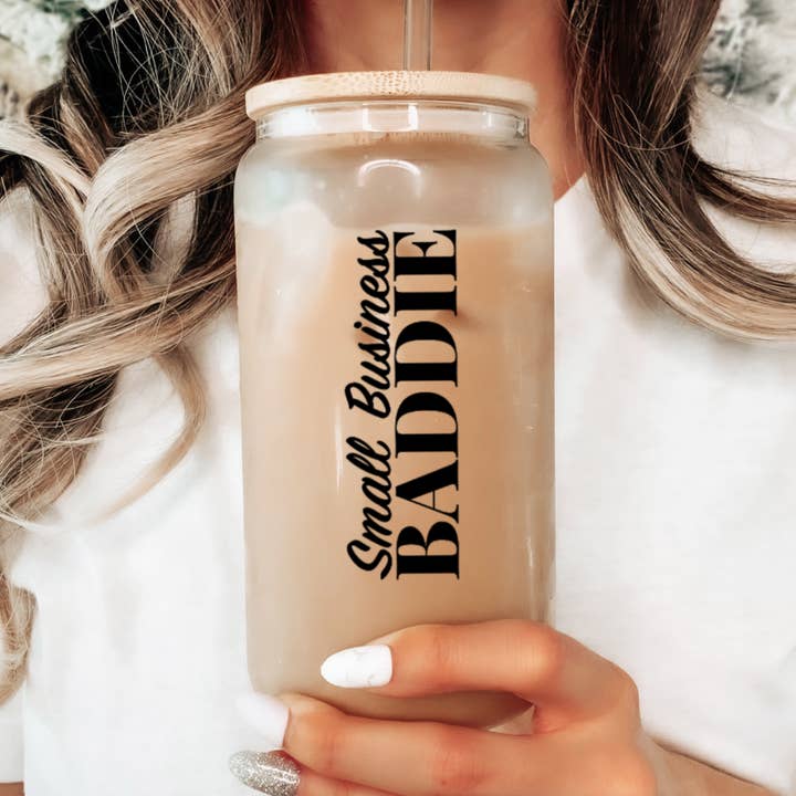Small Business Baddie Glass Tumbler for wholesale by Badd Boss
