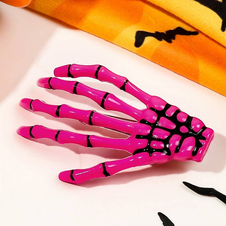 ACCITY - Wholesale Hair Clip - Women's - Halloween Skeleton Hand Hair Duckbill Clip_CWAHA16438