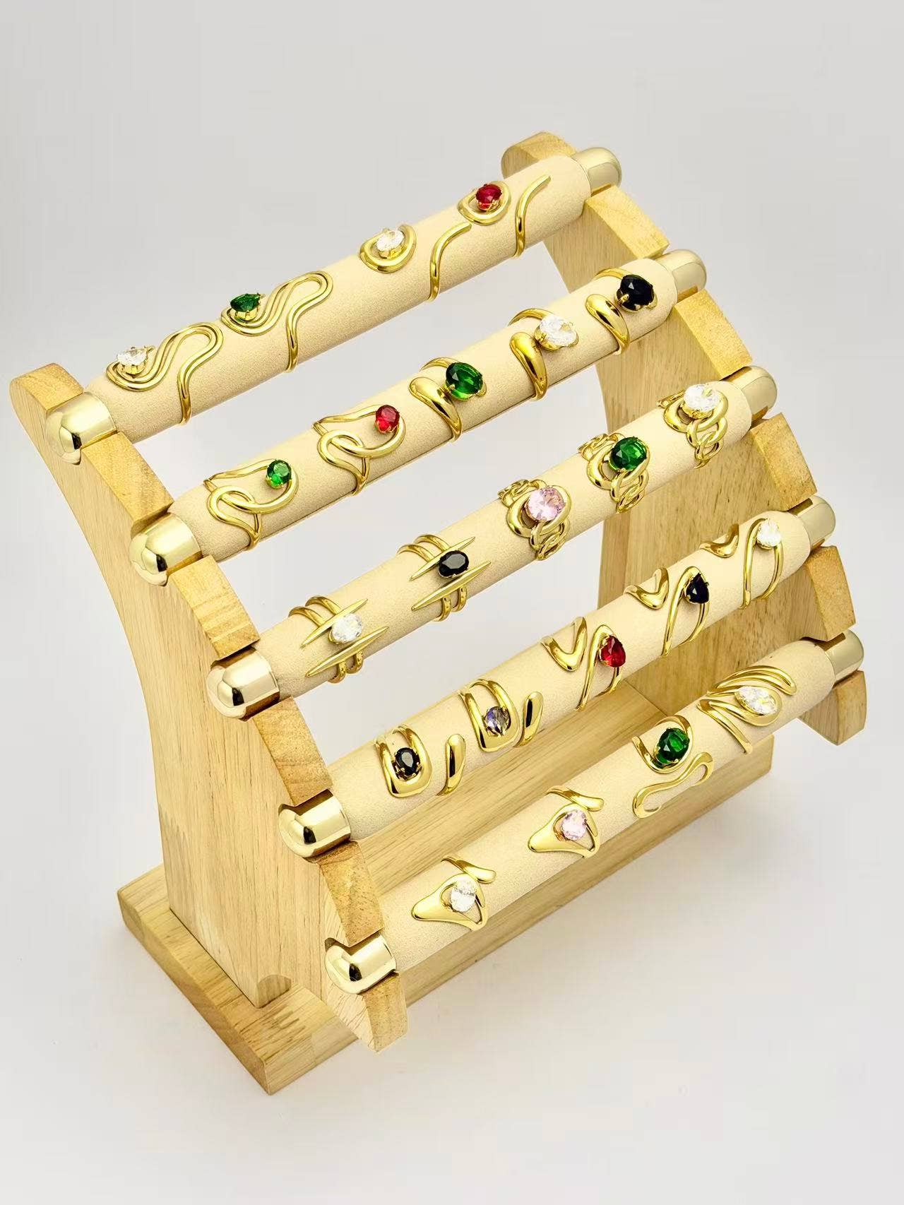 COSMOS - Wholesale Jewelry Set - Set of 23 adjustable rings adorned with crystal set in steel1