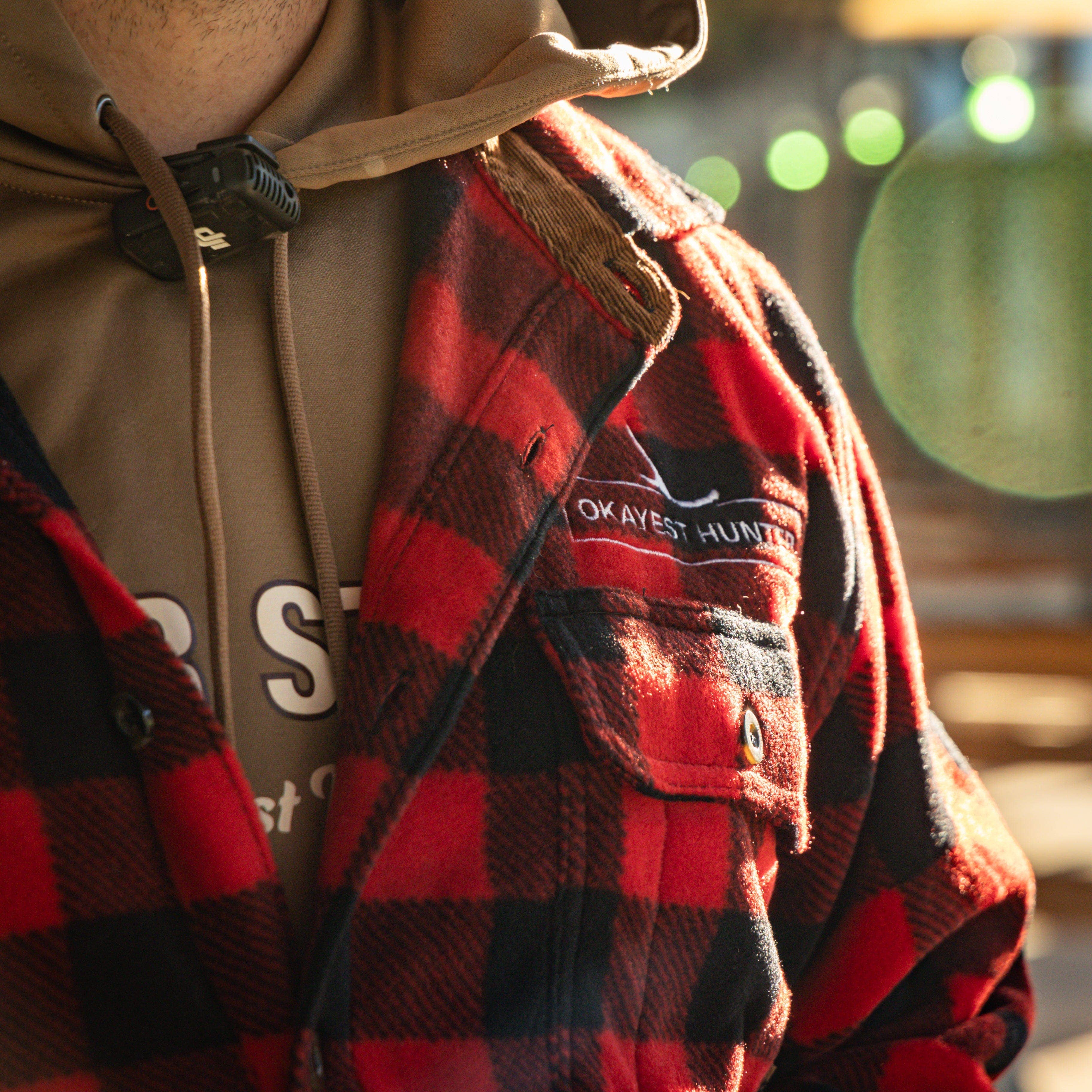 Okayest Hunter - Wholesale Button Down Shirt - Men's - Deer Woods Buffalo Fleece Flannel2