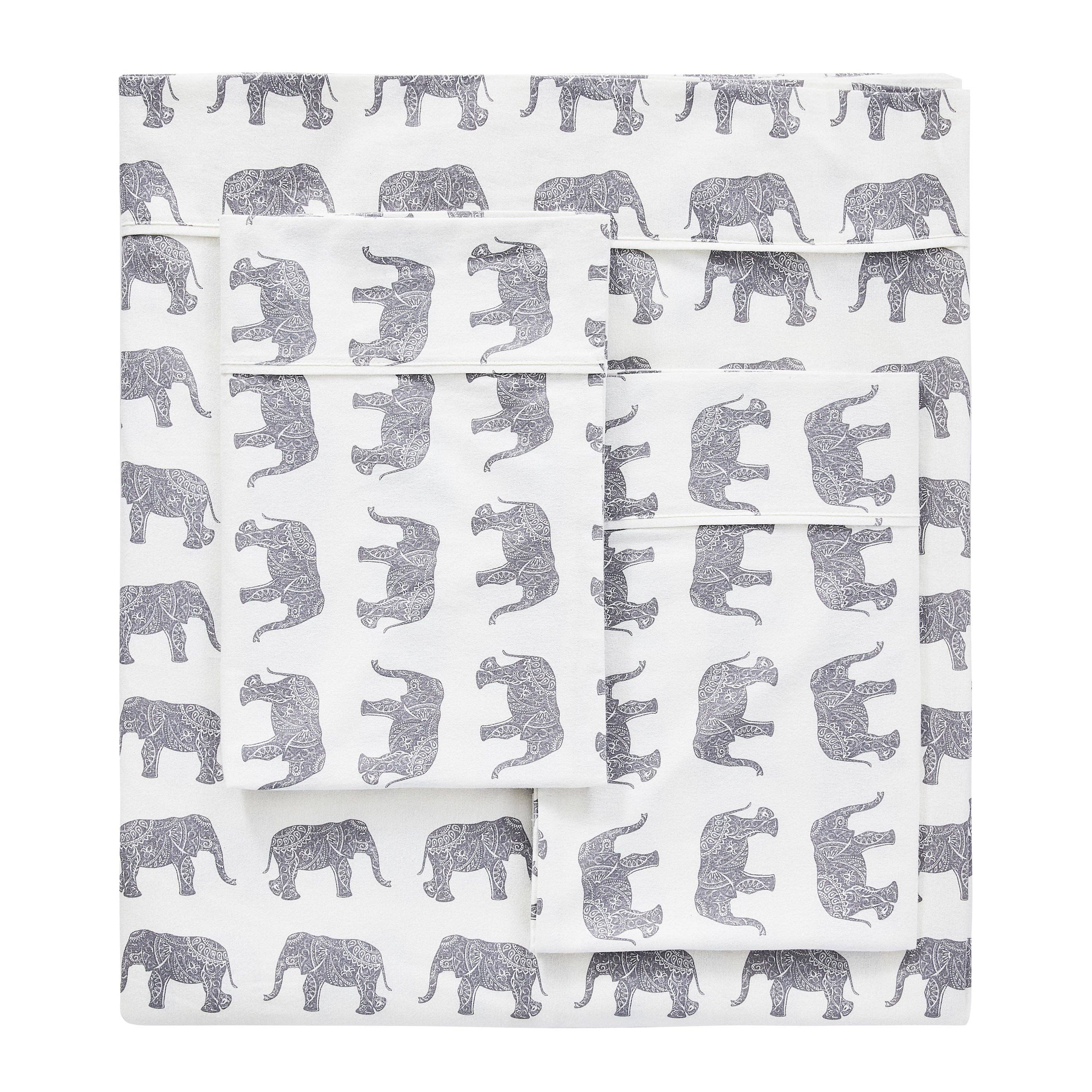 Mélange Home - Wholesale Sheet Set - Elephants Flannel Sheet Set6