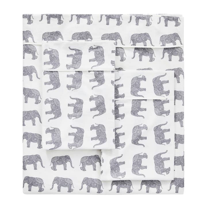 Mélange Home - Wholesale Sheet Set - Elephants Flannel Sheet Set6