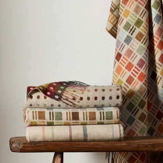 Bronte Moon - Wholesale Throw Blanket - Contemporary Windowpane, Multi-Spot and Multi-Ribbon Range