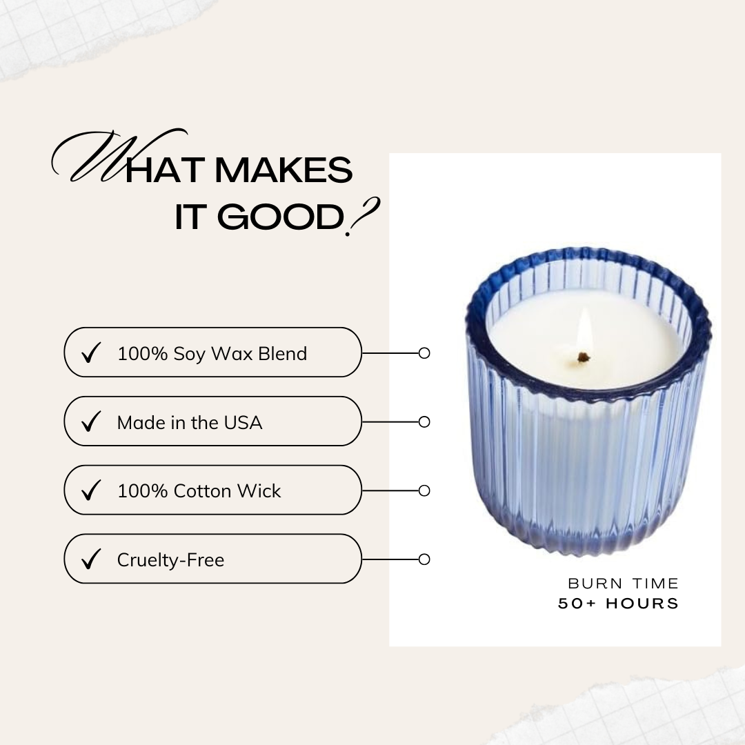 Hillhouse Naturals/Field+Fleur - Vendita all'ingrosso Candela in vasetto - Candela in vetro colorato Lake Side 1 stoppino 8oz Ctn.62