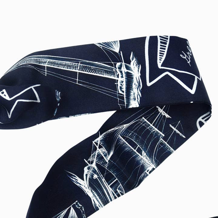 Nautical Twill Silk Eyewear Chain - Navy Blue for wholesale by Greenwich Social Club