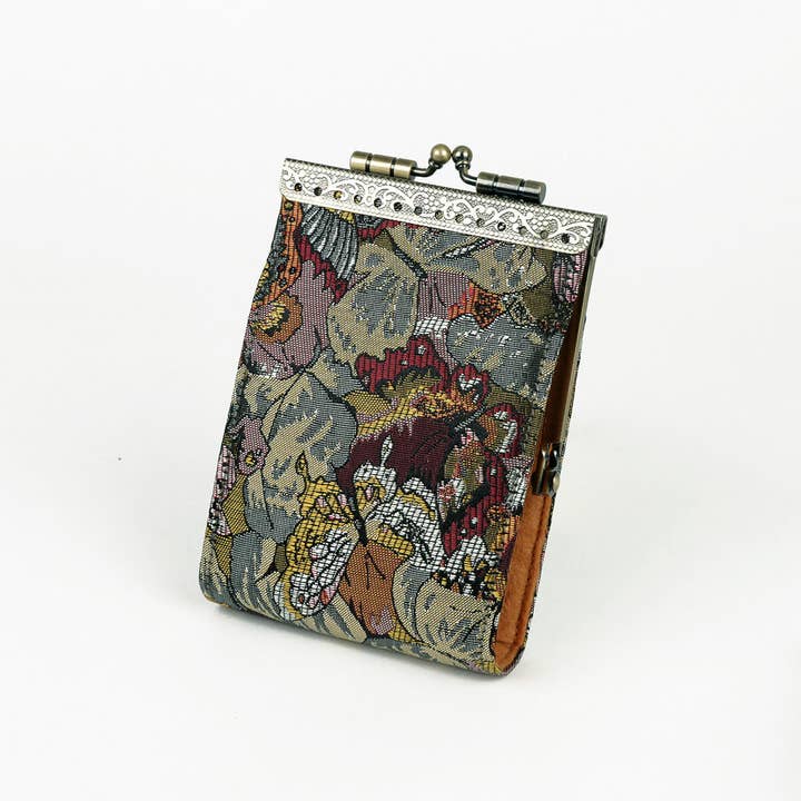 Cathayana - Wholesale Card Holder - Women's - Floral Brocade Card Holder with RFID, Business Card Case