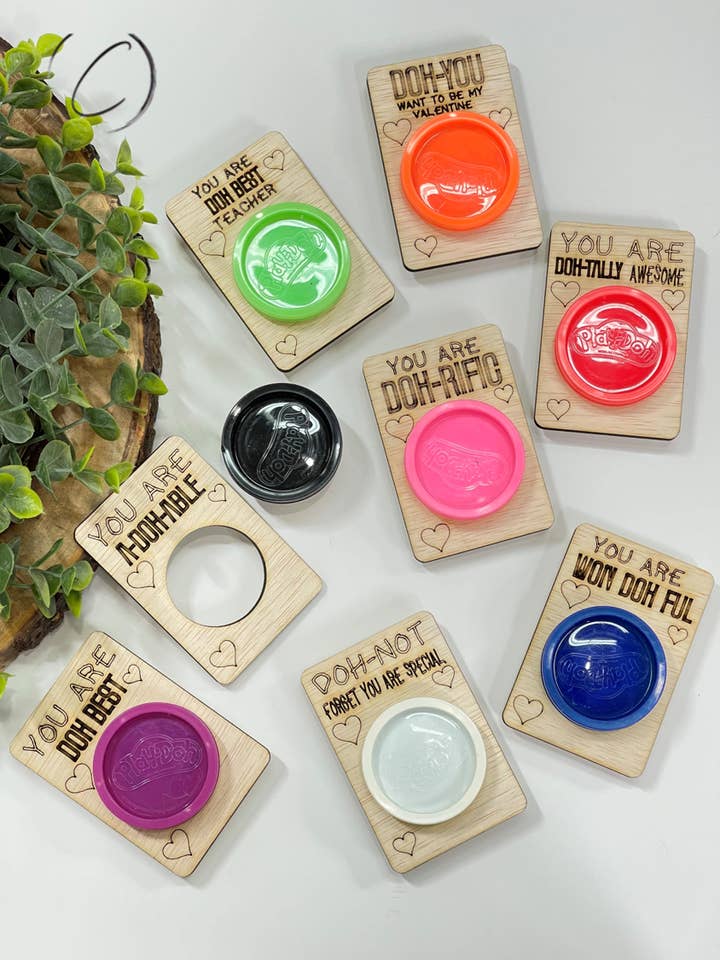 A-Doh-Able Wood Valentines Cards for wholesale by CMD Wholesale