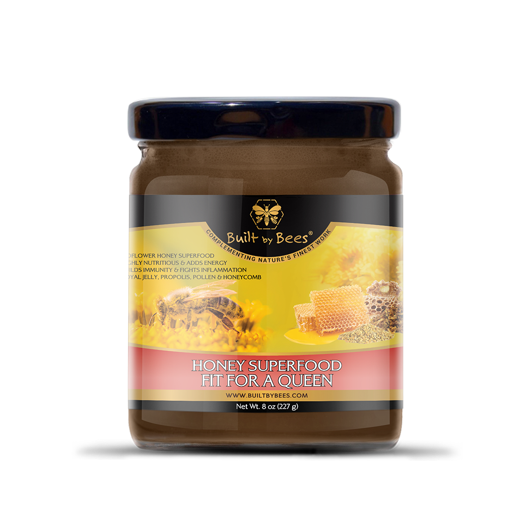Built by Bees - Wholesale Honey - Fit For a Queen Honey Superfood 8 oz1