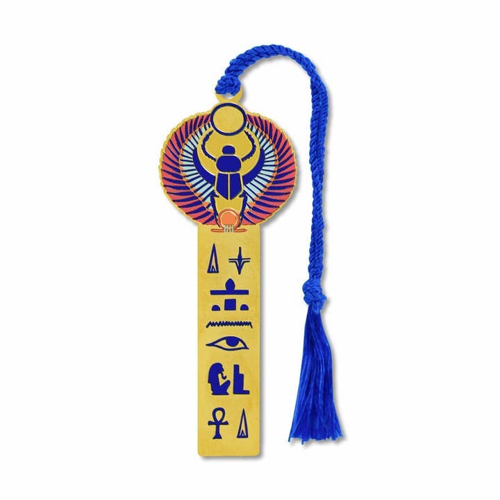 Winged Scarab Metal Bookmark, MADE in USA for wholesale by David Howell and Company