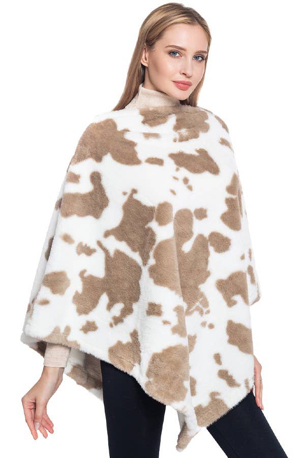 Cap Zone - Vente Poncho – femme - Ponchos à motif de vache0