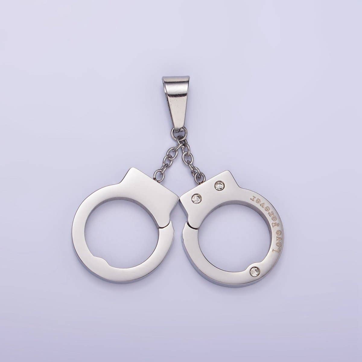 Stainless Steel Hand Cuff Charms Pendant in Gold & Silver | P1448 for wholesale on Faire2