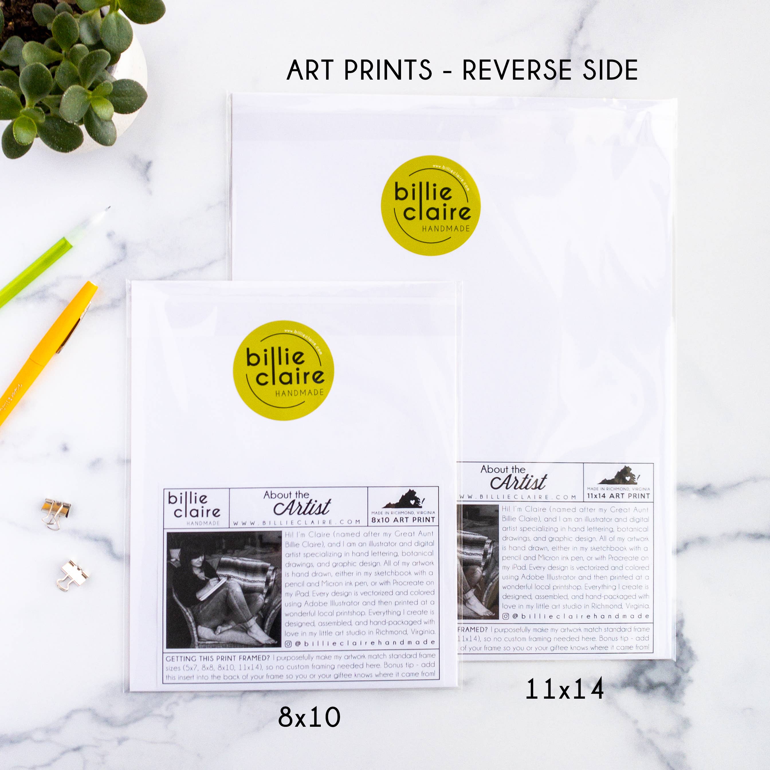 Billie Claire Illustration (Handmade) - Wholesale Art Print - Virginia Dogwoods White - 8x10, 11x14 Art Print1