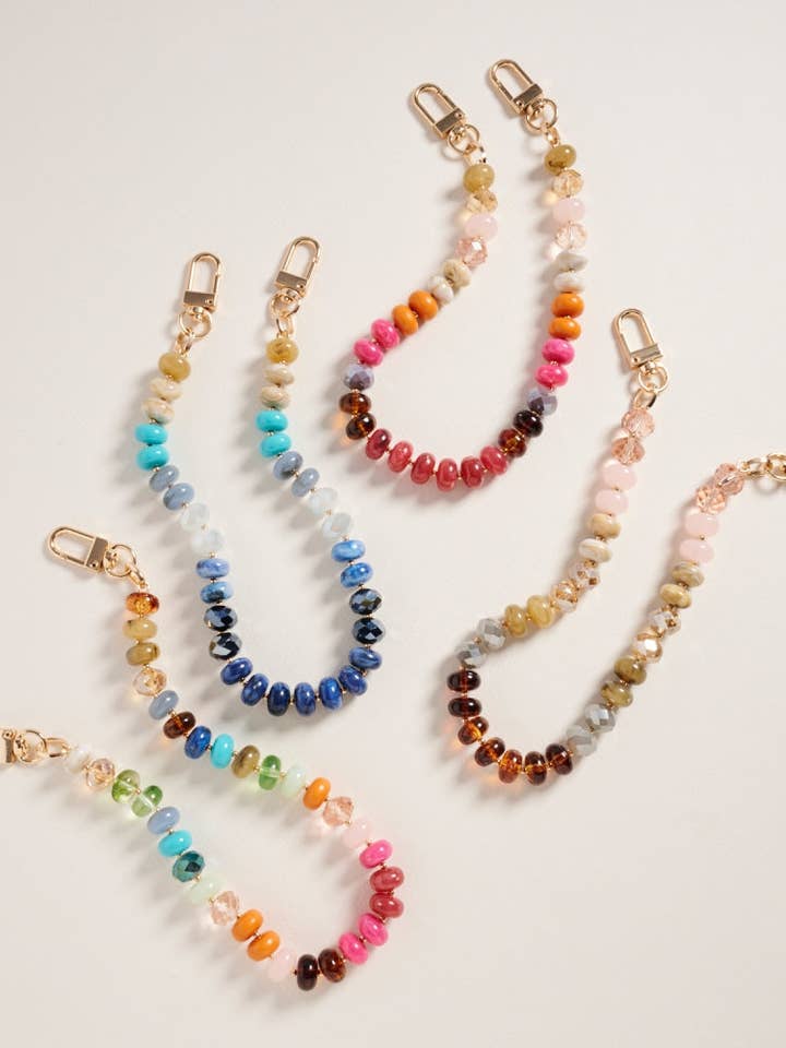 Marbled Ombre Resin Beaded Keychain Bag Charm for wholesale by Designature New York