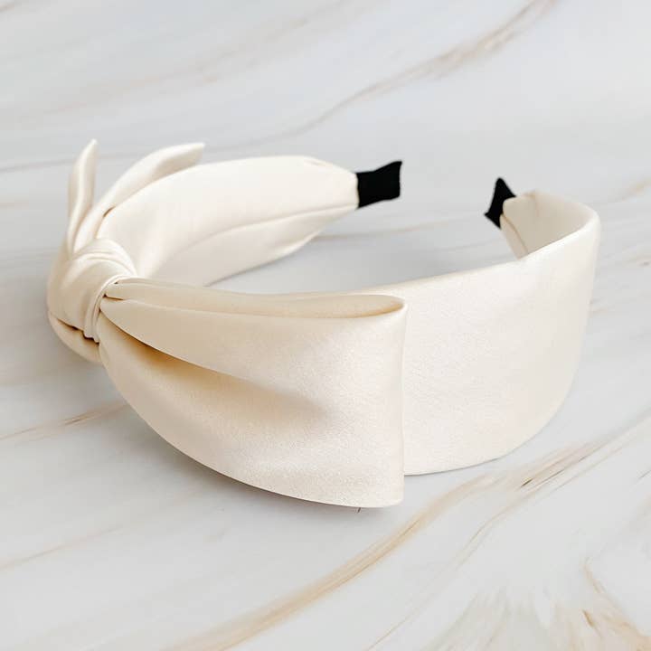 Ellison+Young - Wholesale Fashion Headband - Women's - Tied Satin Side Bow Headband
