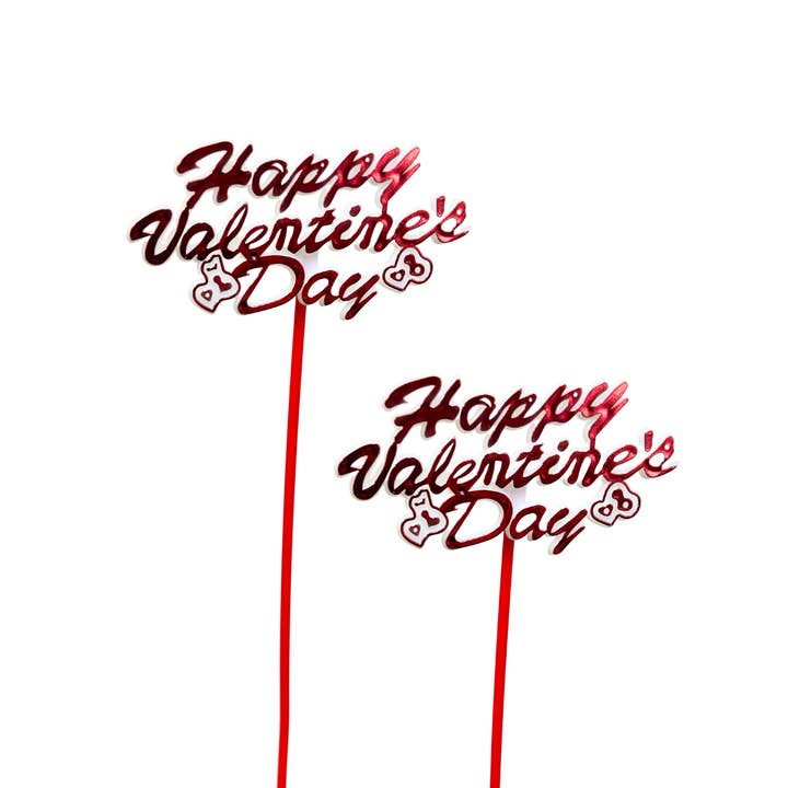 11"L Shiny Happy Valentine's Day Pick for wholesale by Jacobson