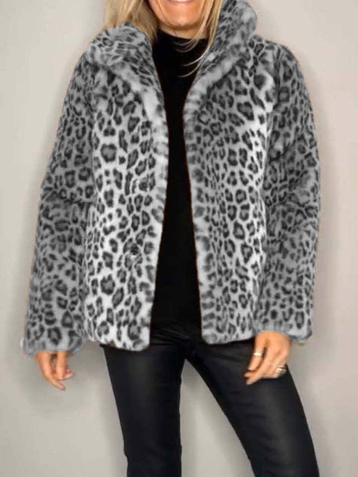 HIDDENBRAND - Wholesale Coat - Women's - Fluffy Vintage Wild Leopard Print Faux Fur Coat5