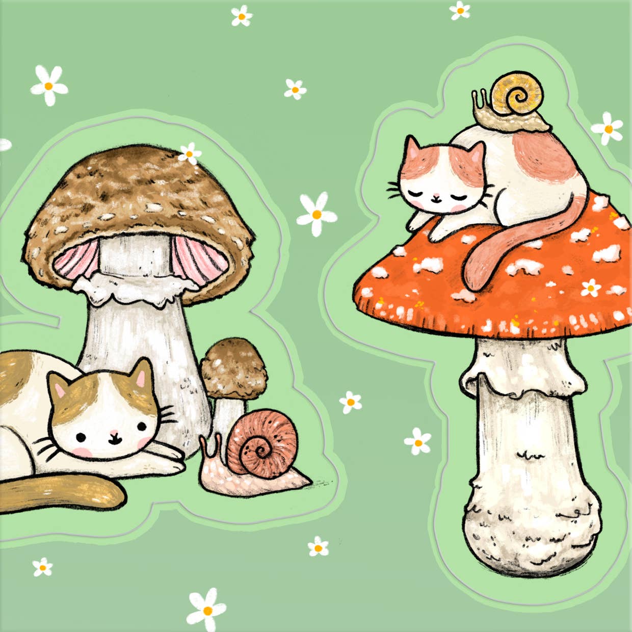 PONY PEOPLE - Wholesale Sticker - Cats and Snails Sticker Set1