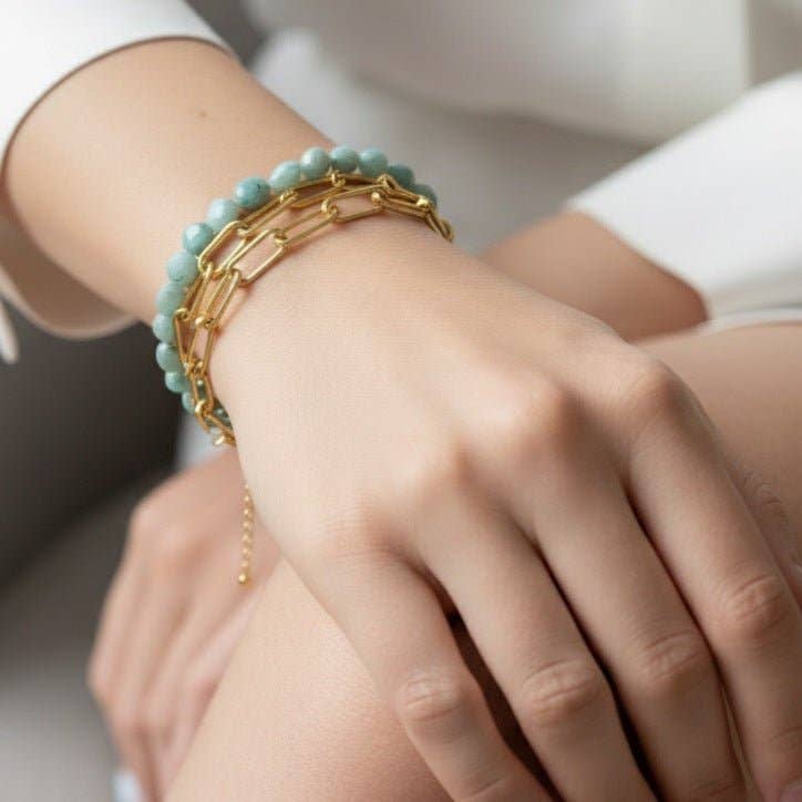 OE! - Vente Bracelet de perles - AMAZONITE - Bracelet avec pierres d'amazonite2