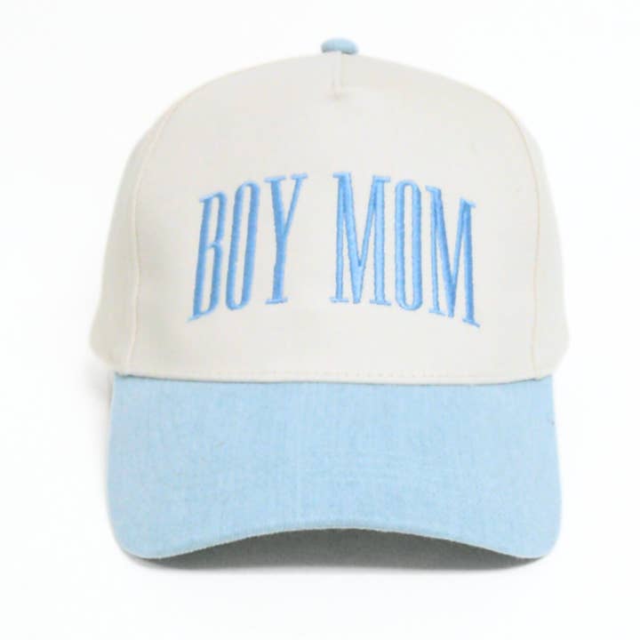 David And Young - Wholesale Baseball Cap - Women's - BOY MOM Embroidery Two Tone 5 Panel Cap