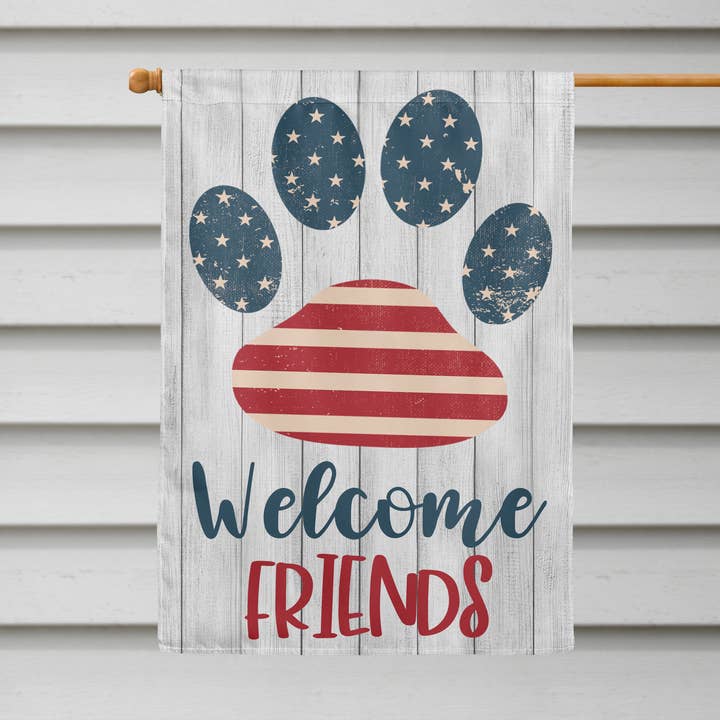 House Flag (28"x40") - Patriotic Paw for wholesale by The Spotted Zebras