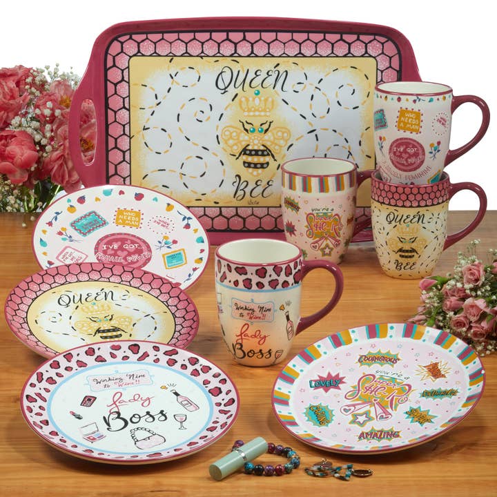 Certified International - Venta al por mayor Taza - Juego de 4 tazas Lolita Lady Boss de 16 oz