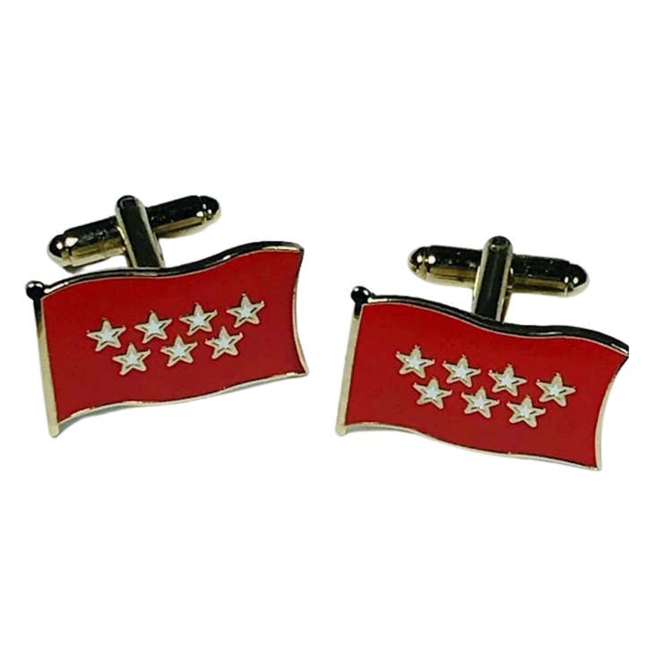 Boutons de manchette - Drapeau de la Communauté de Madrid - Espagne pour la vente par Astur Pins