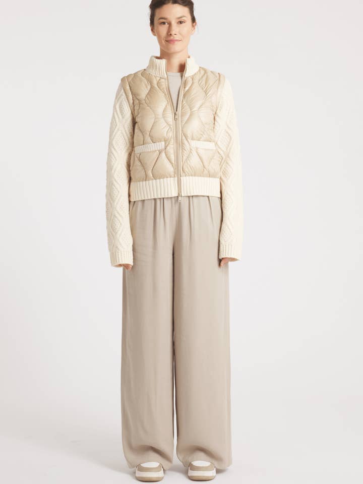 Le Hyde | Veste matelassée en duvet / laine | Camel / Beige pour la vente par Cotes of London