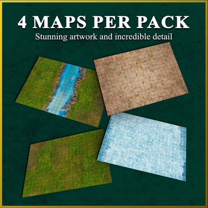 Game Knight Encounters - Map Pack by Adventurers & Adversaries (4 Maps per pack) for wholesale by Norse Foundry