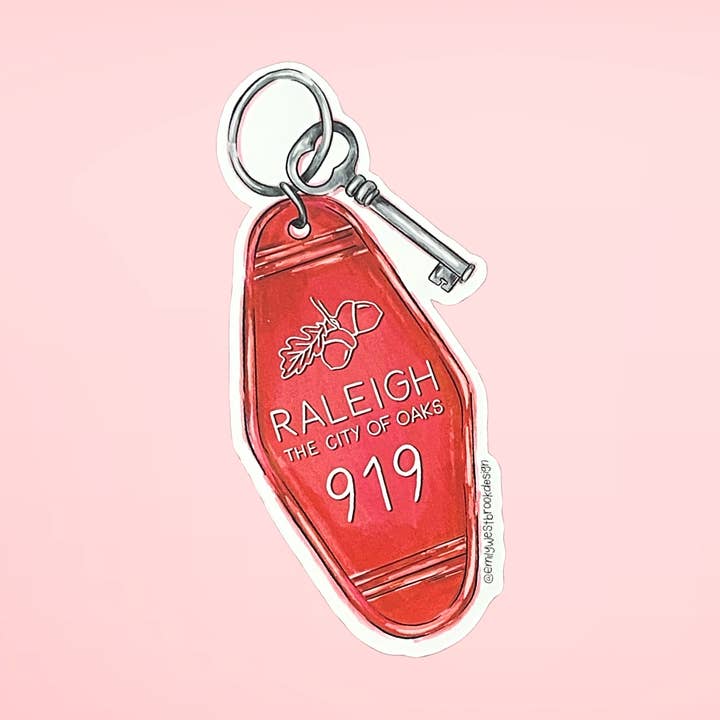 Raleigh, NC Key Sticker for wholesale by Emily Westbrook Design