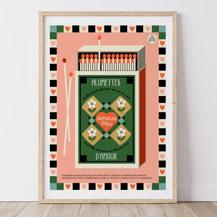 Mostra AMORE FOLLE - Pacchetto di Fiammiferi per la vendita all'ingrosso da parte di Les Petits Yéyés