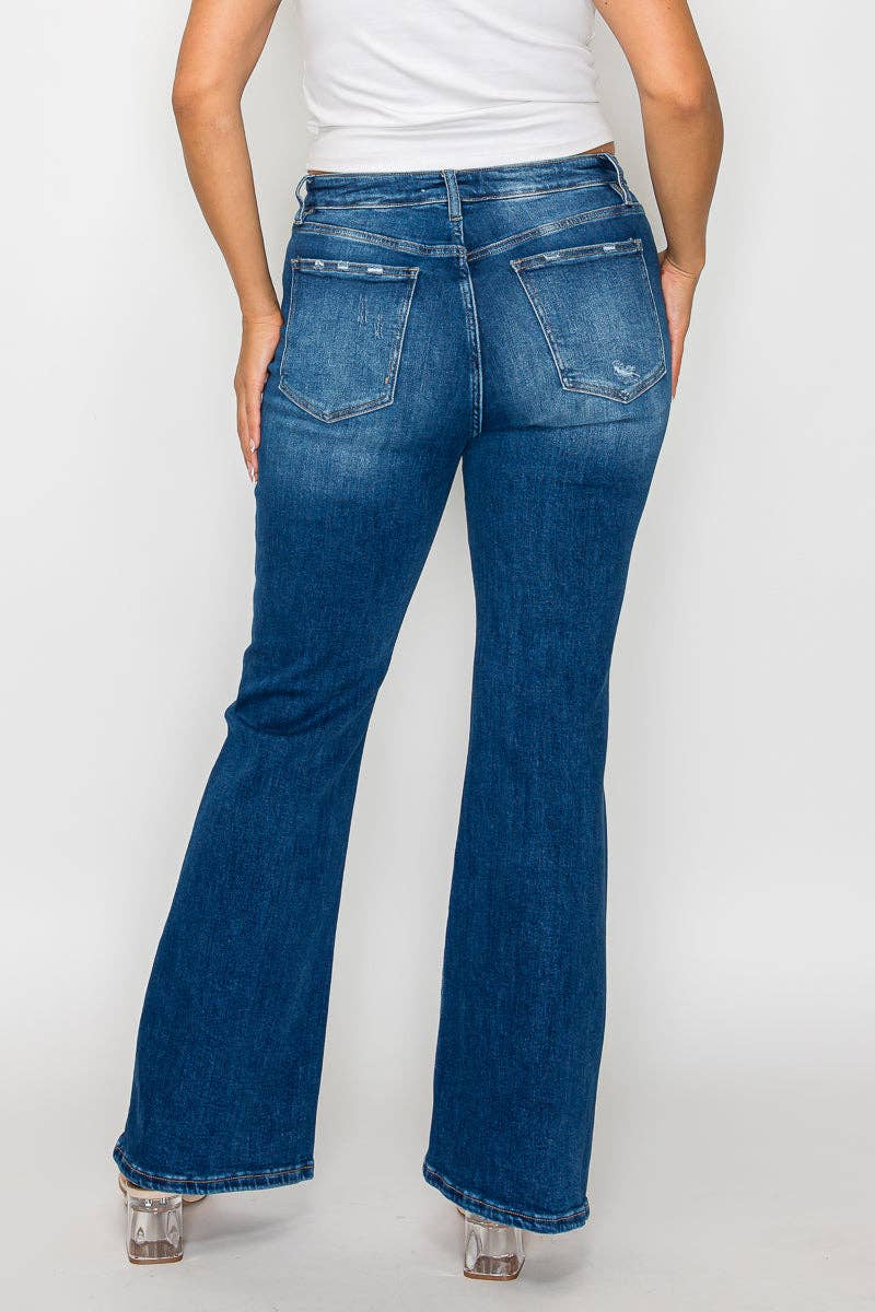 Blå PLUS SIZE HØJTALJET BOOT CUT BEN #BT5022X for engroshandel på Faire10