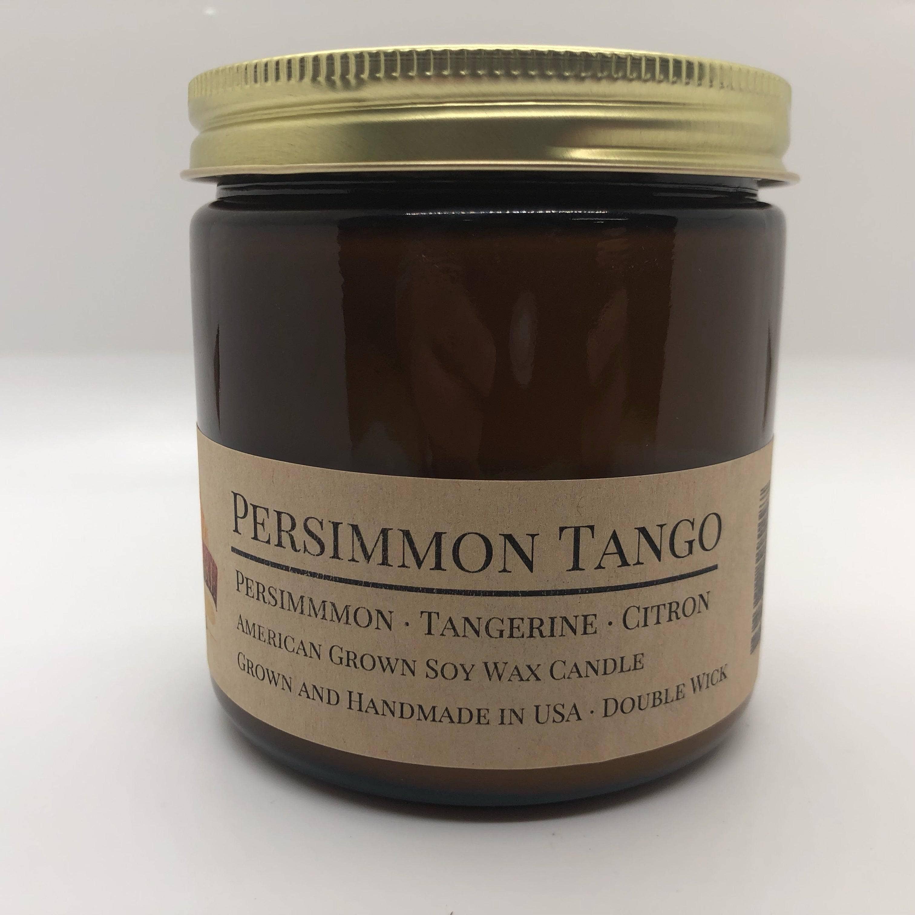 VIAI Beauty – wholesale Jar/filled candle – Persimmon Tango Soy Wax Candle | 9 oz Amber Apothecary Jar1