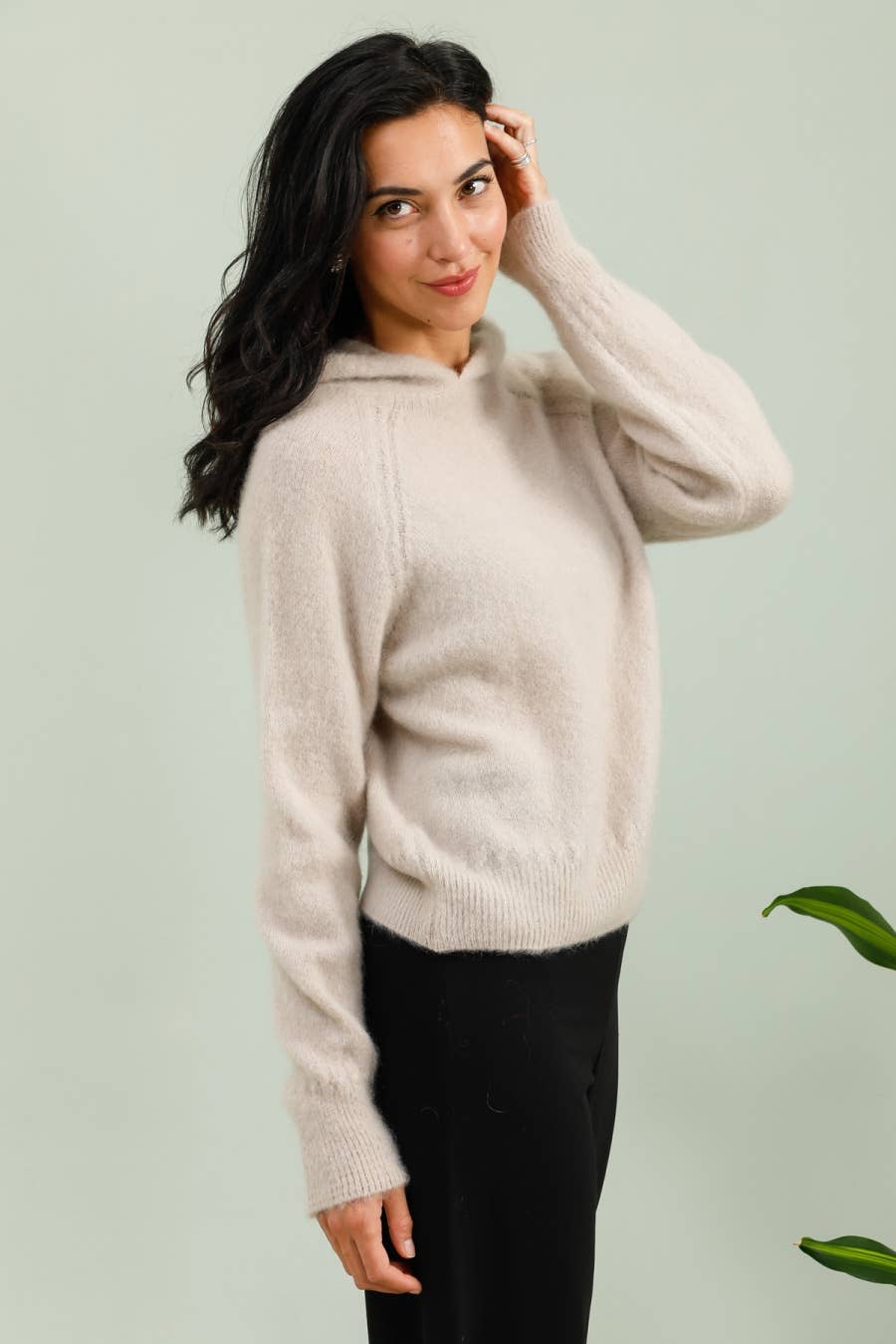 NAÏS PARIS - Wholesale Knit Sweater - Women's - Hoodie-style sweater in kid mohair and merino wool2
