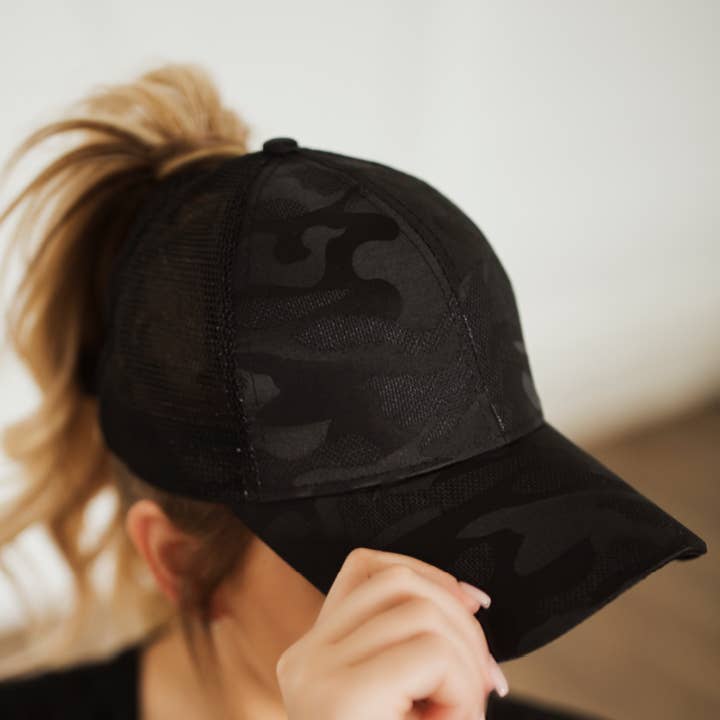 Camo Messy Bun Ponytail Womens Hat and other Purchase Wholesale ponytail cap. Free Returns & Net 60 Terms on Faire trending on Faire.