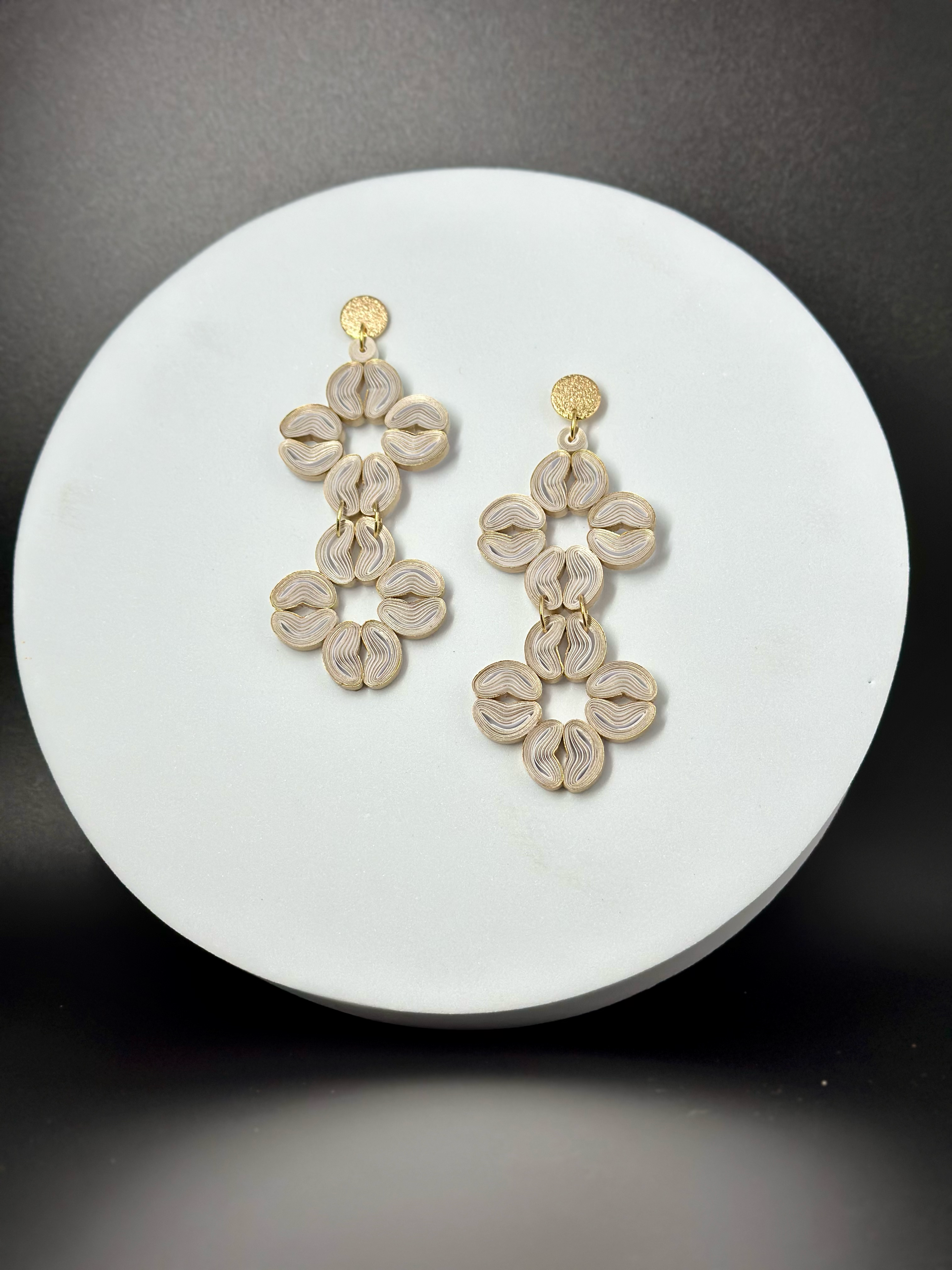 Paper Shaper by Julie - Wholesale Dangle Earrings - Cherry Blossom Flower Dangle Paper Earrings2