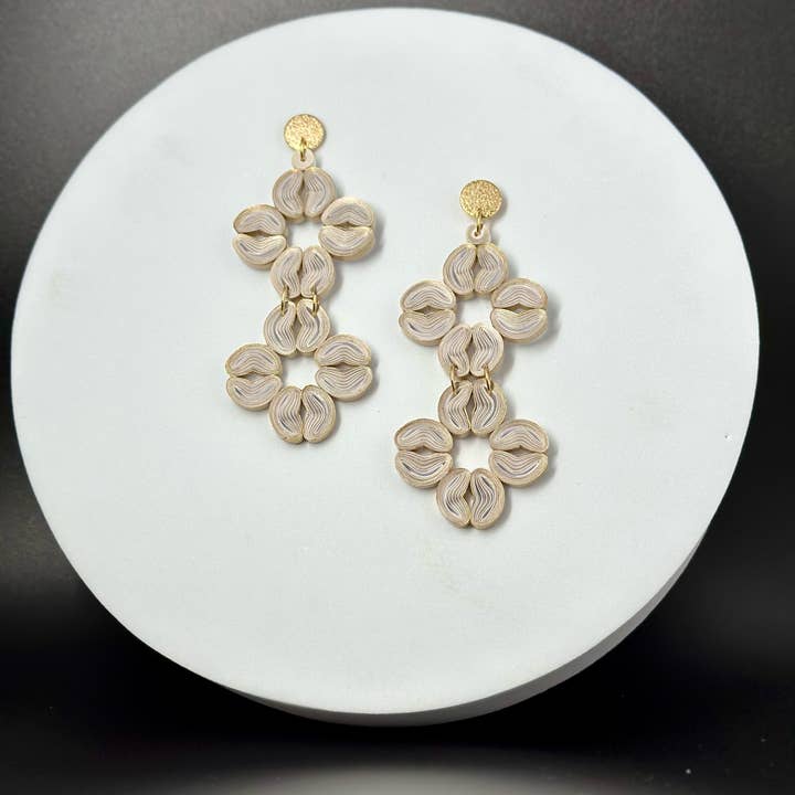 Paper Shaper by Julie - Wholesale Dangle Earrings - Cherry Blossom Flower Dangle Paper Earrings2