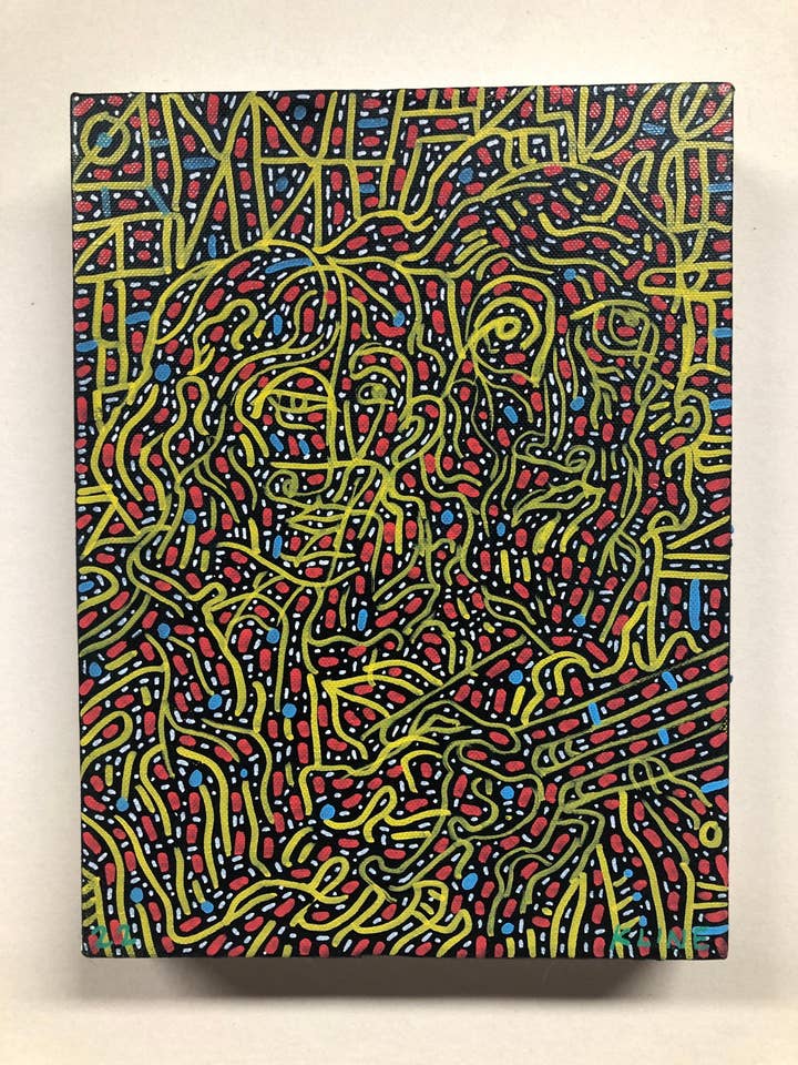 Eindeloze knoop. Acrylverf op canvas. 9 „x 12" voor wholesale door John Kline Artwork