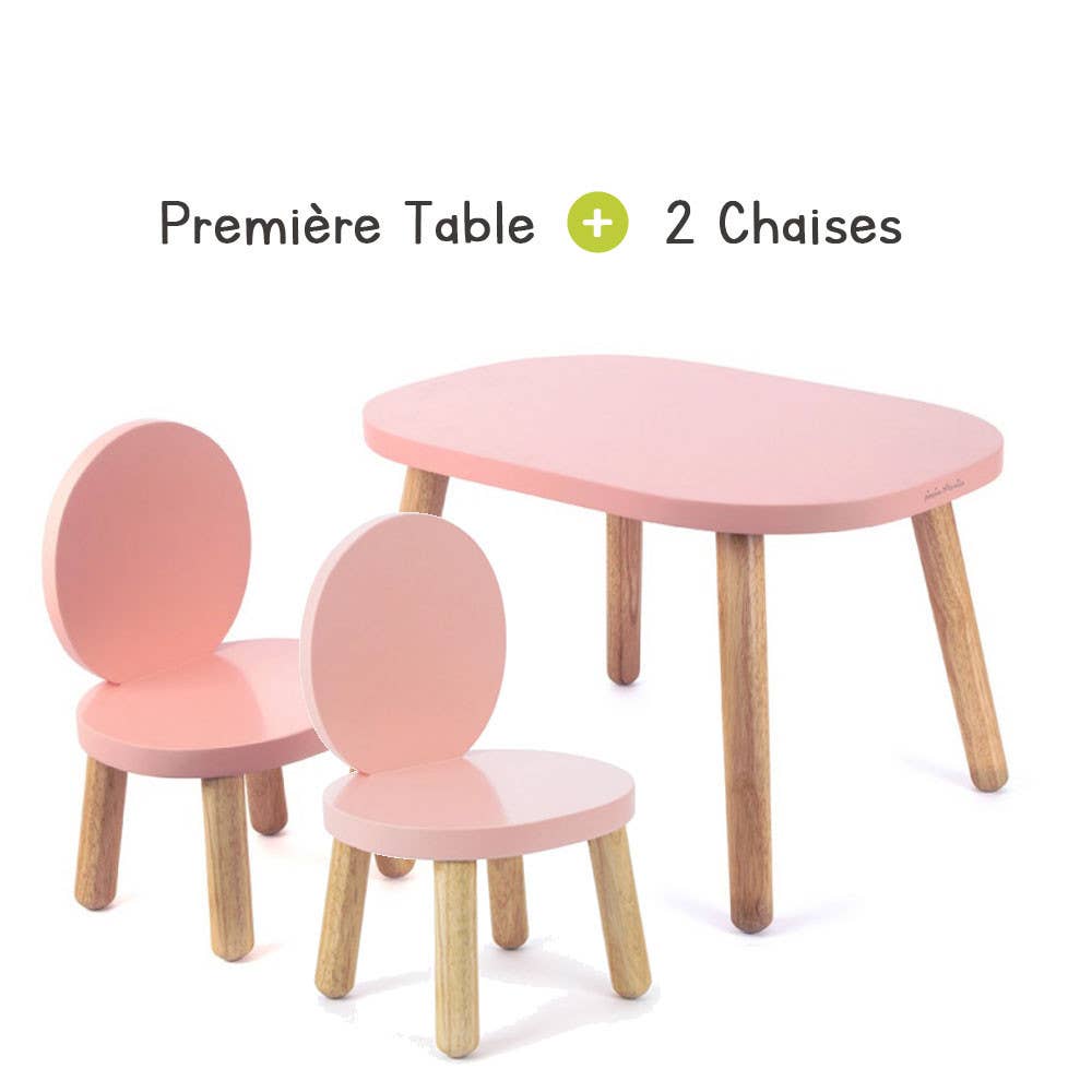 Pioupiou et Merveilles - Vente Chaise – enfant - Ensemble Table et Chaises Enfant Ovaline Rose 1-4 ans2