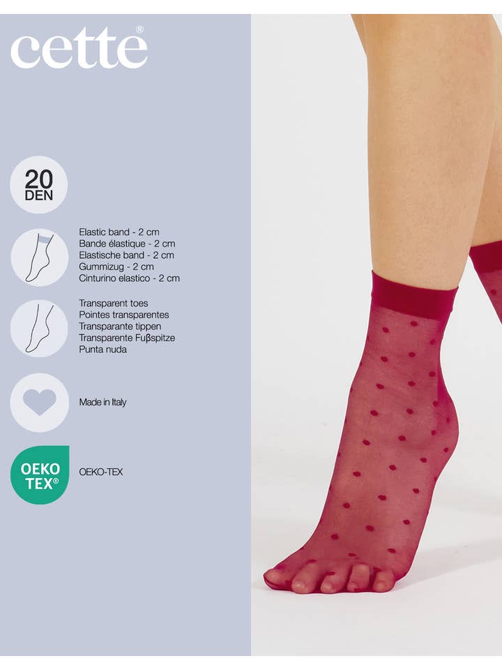 Cette - Wholesale Socks - Women's - Polka Dots Socks, Pop Socks, Sheer Socks 20 DEN, Ankle Socks7