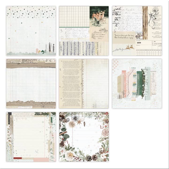 Pretty Little Studio - Wholesale Scrapbook - Comfort & Joy LEDGER 12x12 Single Sided Paper Pack | Woodland, Winter, Deer3