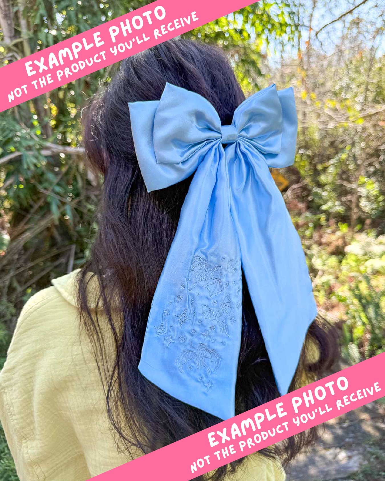 Blissfully Bookish Company - Wholesale Hair Bow - Kids - Celestial Dragon Satin Bow | Bookish Hair Accessory2