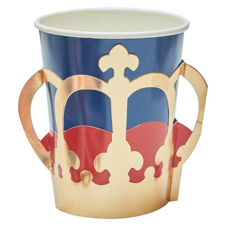 Union Jack Coronation Party Paper Cups (Set of 8) for wholesale by Qube Luxe by Debbie Marks